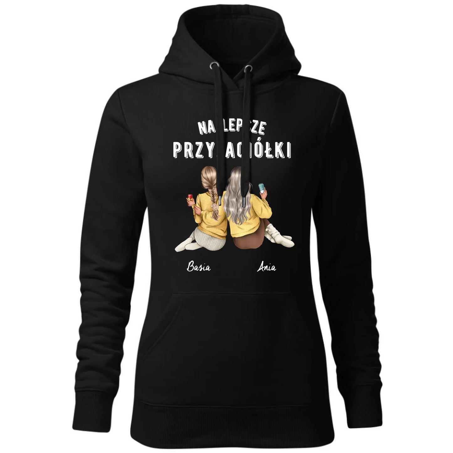 Bluza damska z kapturem - prezent dla przyjaciółek - Najlepsze przyjaciółki 2-4 osób - personalizowana PR01 - StoryCups.pl