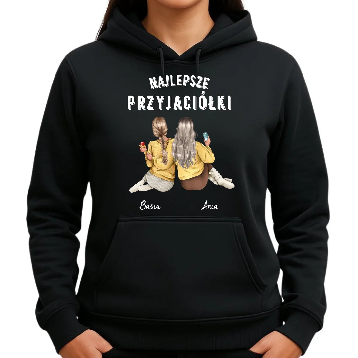 Bluza damska z kapturem - prezent dla przyjaciółek - Najlepsze przyjaciółki 2-4 osób - personalizowana PR01 - StoryCups.pl