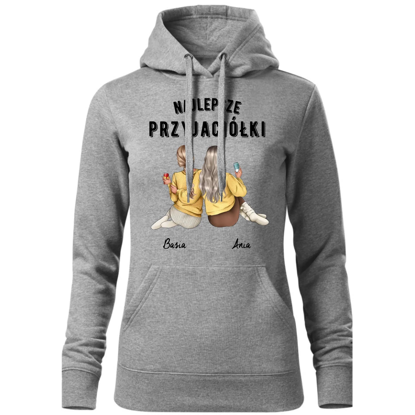 Bluza damska z kapturem - prezent dla przyjaciółek - Najlepsze przyjaciółki 2-4 osób - personalizowana PR01 - StoryCups.pl