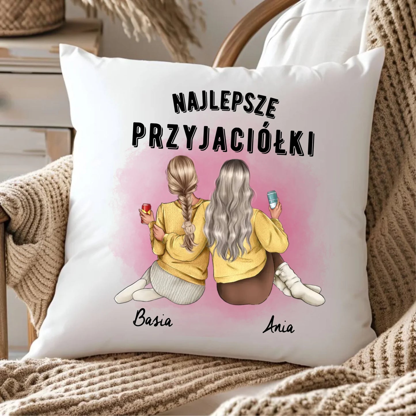 Poduszka - prezent dla przyjaciółek - Najlepsze przyjaciółki 2-4 osób - personalizowana PR01 - StoryCups.pl