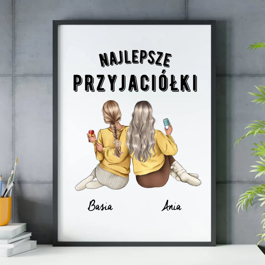 Plakat w ramie - prezent dla przyjaciółek - Najlepsze przyjaciółki 2-4 osób - personalizowany PR01 - StoryCups.pl