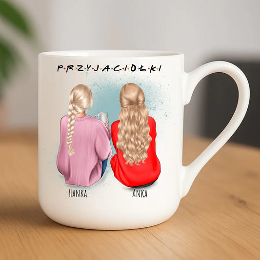 Kubek elegant - prezent dla przyjaciółki - personalizowane postacie 2-4 osoby PR02 - StoryCups.pl