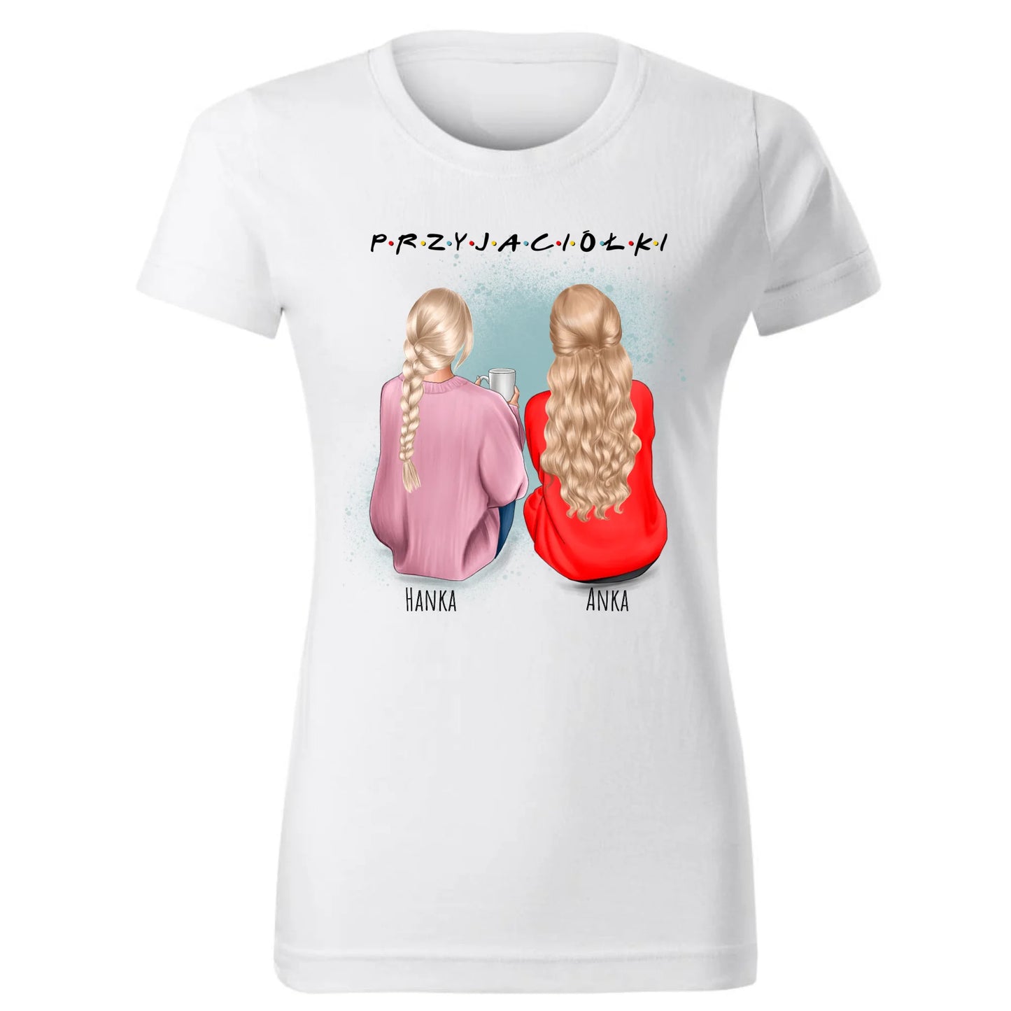 Koszulka damska - prezent dla przyjaciółki - personalizowane postacie 2-4 osoby PR02 - StoryCups.pl
