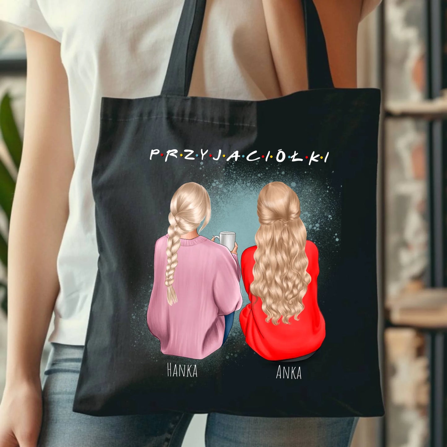 Torba - prezent dla przyjaciółki - personalizowane postacie 2-4 osoby PR02 - StoryCups.pl