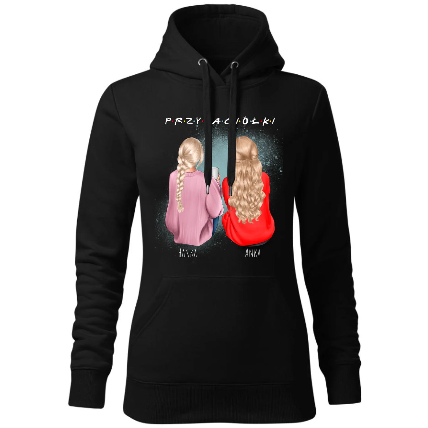 Bluza damska z kapturem - prezent dla przyjaciółki - personalizowane postacie 2-4 osoby PR02 - StoryCups.pl