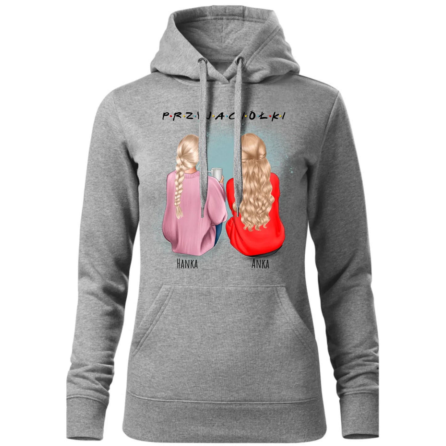 Bluza damska z kapturem - prezent dla przyjaciółki - personalizowane postacie 2-4 osoby PR02 - StoryCups.pl