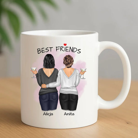Kubek - prezent dla przyjaciółki - Best Friends - personalizowane postacie 2-4 osoby PR03 - StoryCups.pl