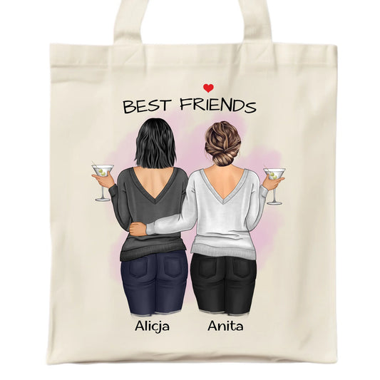 Torba - prezent dla przyjaciółki - Best Friends - personalizowane postacie 2-4 osoby PR03 - StoryCups.pl