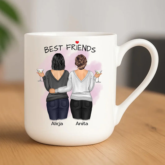 Kubek elegant - prezent dla przyjaciółki - Best Friends - personalizowane postacie 2-4 osoby PR03 - StoryCups.pl
