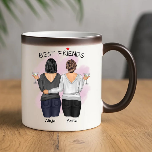Kubek magiczny - prezent dla przyjaciółki - Best Friends - personalizowane postacie 2-4 osoby PR03 - StoryCups.pl