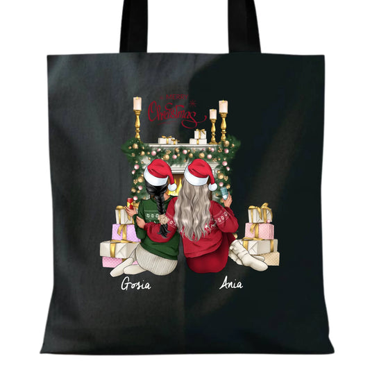 Torba świąteczna - prezent dla przyjaciółki - personalizowane postacie 2-4 osoby PR04 - StoryCups.pl