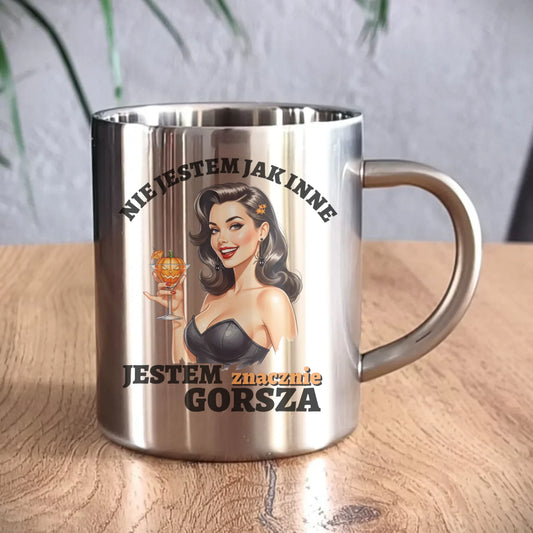 Kubek metalowy halloweenowy - Nie jestem jak inne HL24 - StoryCups.pl