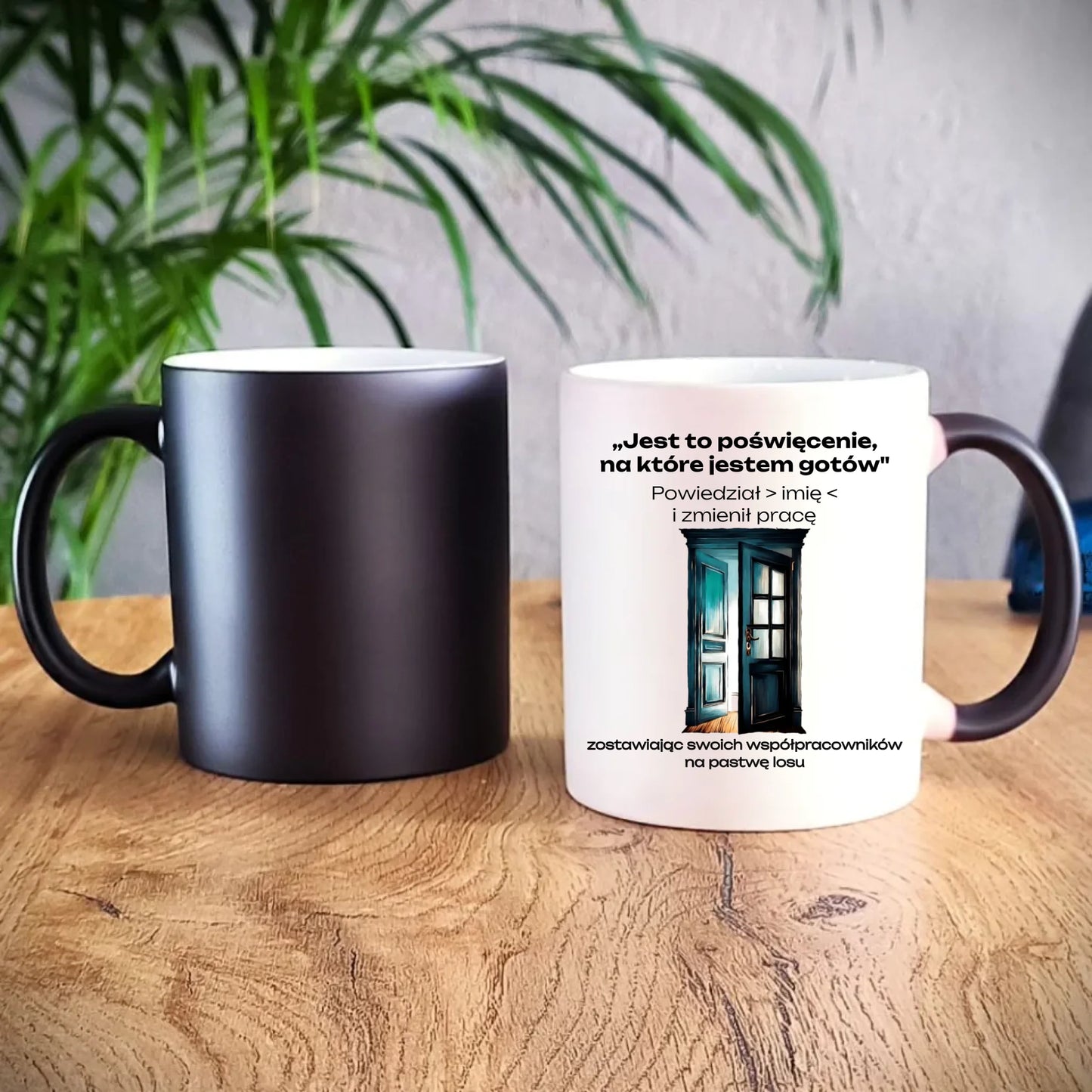 Kubek magiczny na odejście z pracy - Poświęcenie, na które jestem gotów - personalizowany OP02 - StoryCups.pl