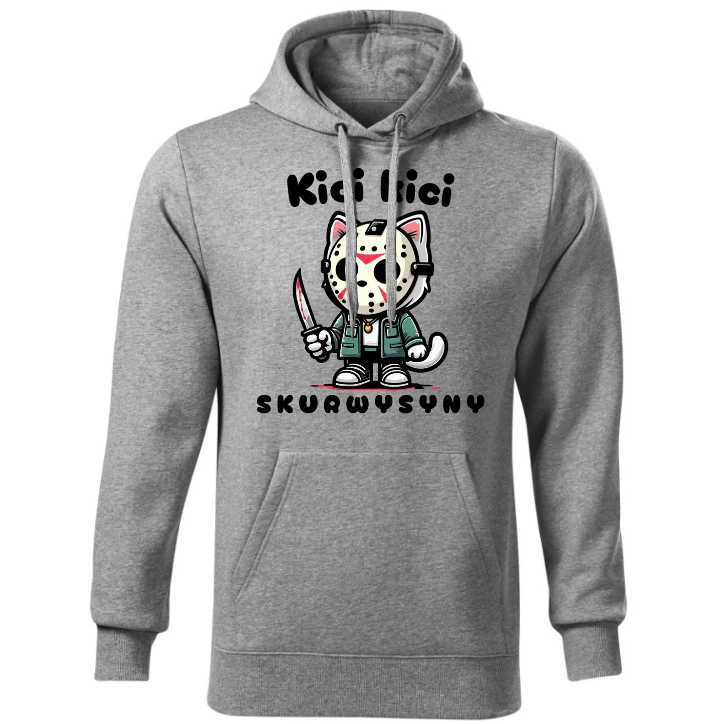 Bluza męska z kapturem na Halloween - Kici kici skurwysyny HL28