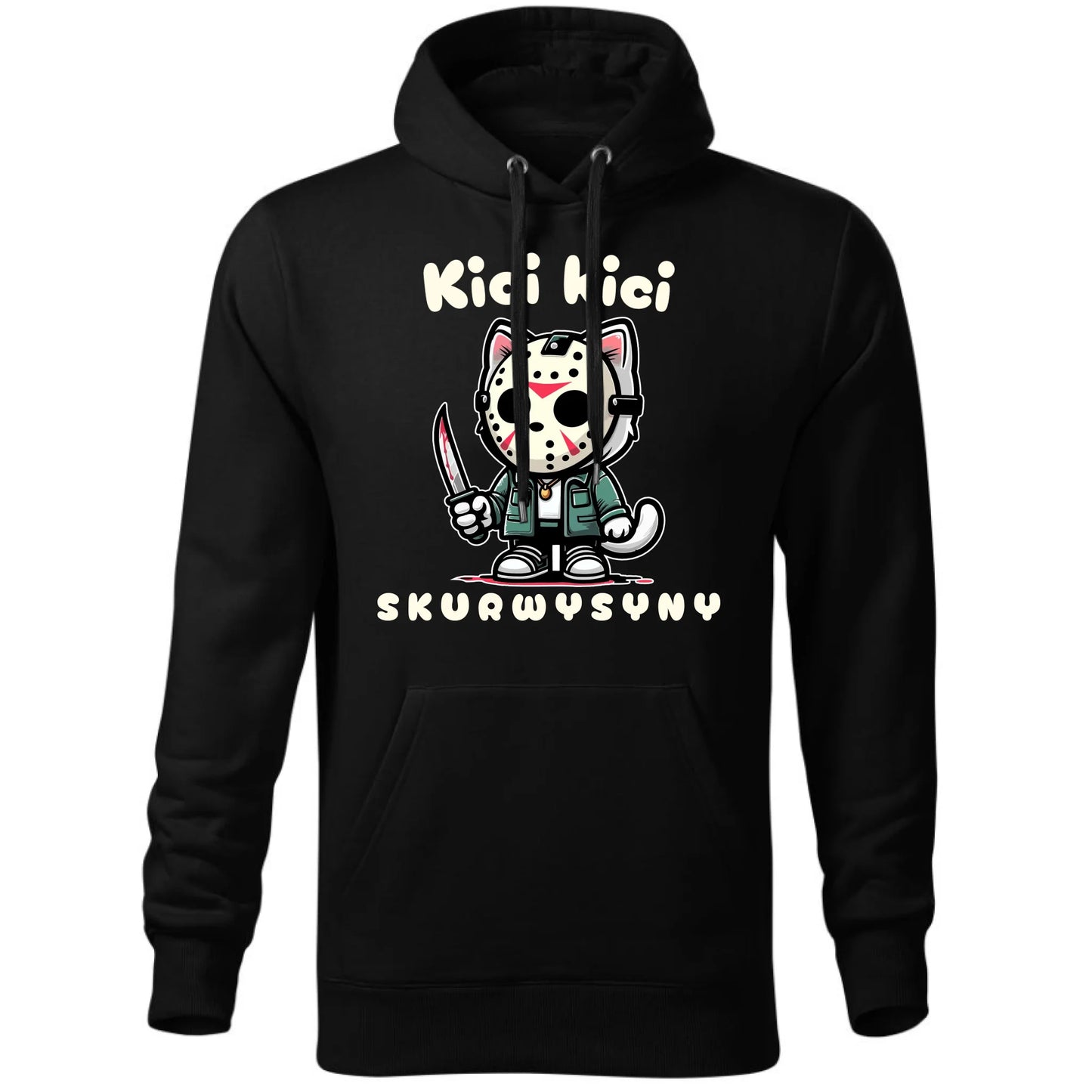 Bluza męska z kapturem na Halloween - Kici kici skurwysyny HL28