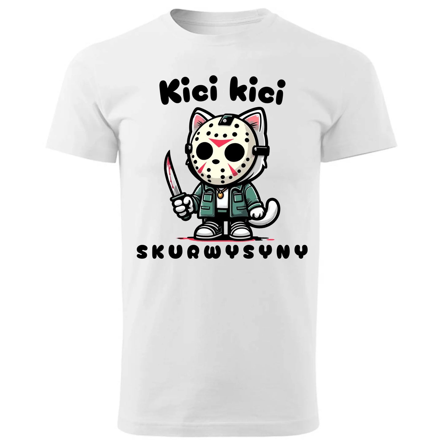 Koszulka męska na Halloween - Kici kici sk*rwysyny - bez cenzury HL28 - StoryCups.pl