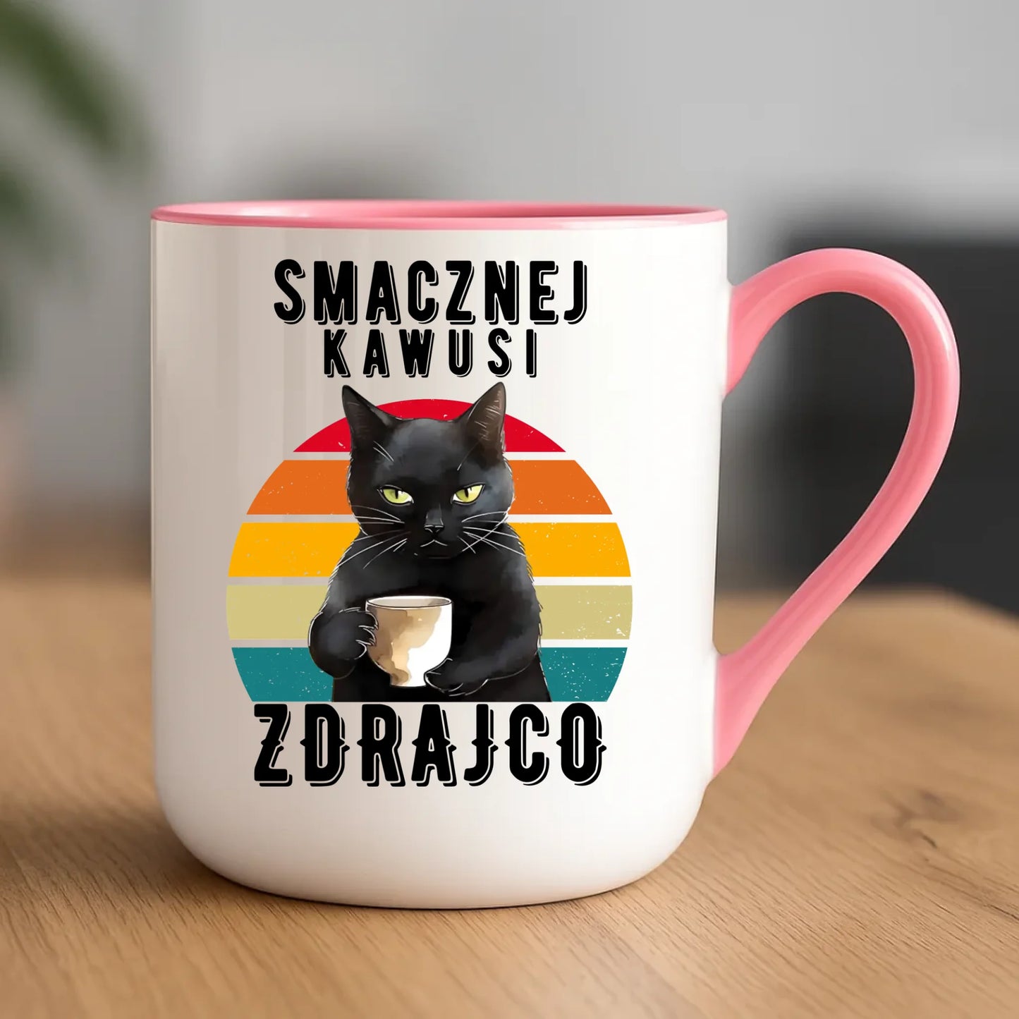 Kubek elegant na odejście z pracy - Smacznej kawusi zdrajco OP03 - StoryCups.pl