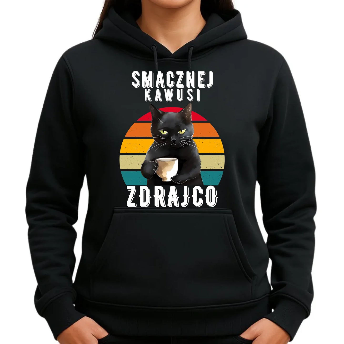 Bluza damska z kapturem na odejście z pracy - Smacznej kawusi zdrajco OP03 - StoryCups.pl