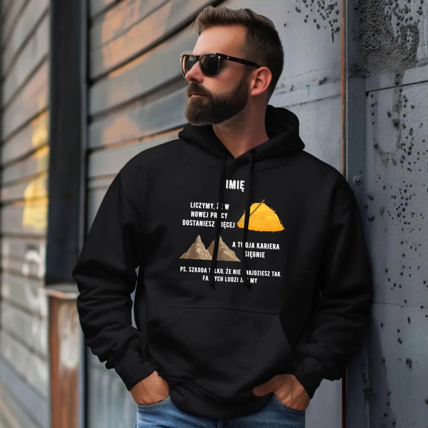 Bluza męska z kapturem na odejście z pracy - Nie znajdziesz tak fajnych ludzi jak my - personalizowana OP04 - StoryCups.pl