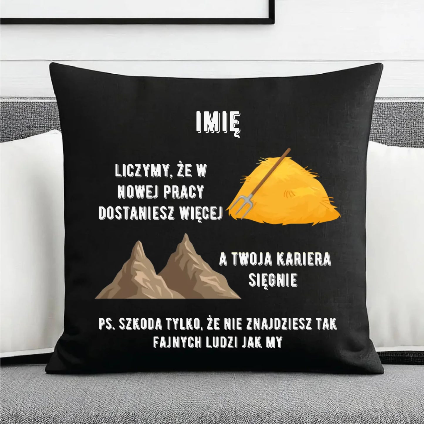 Poduszka dekoracyjna na odejście z pracy - Nie znajdziesz tak fajnych ludzi jak my - personalizowana OP04 - StoryCups.pl