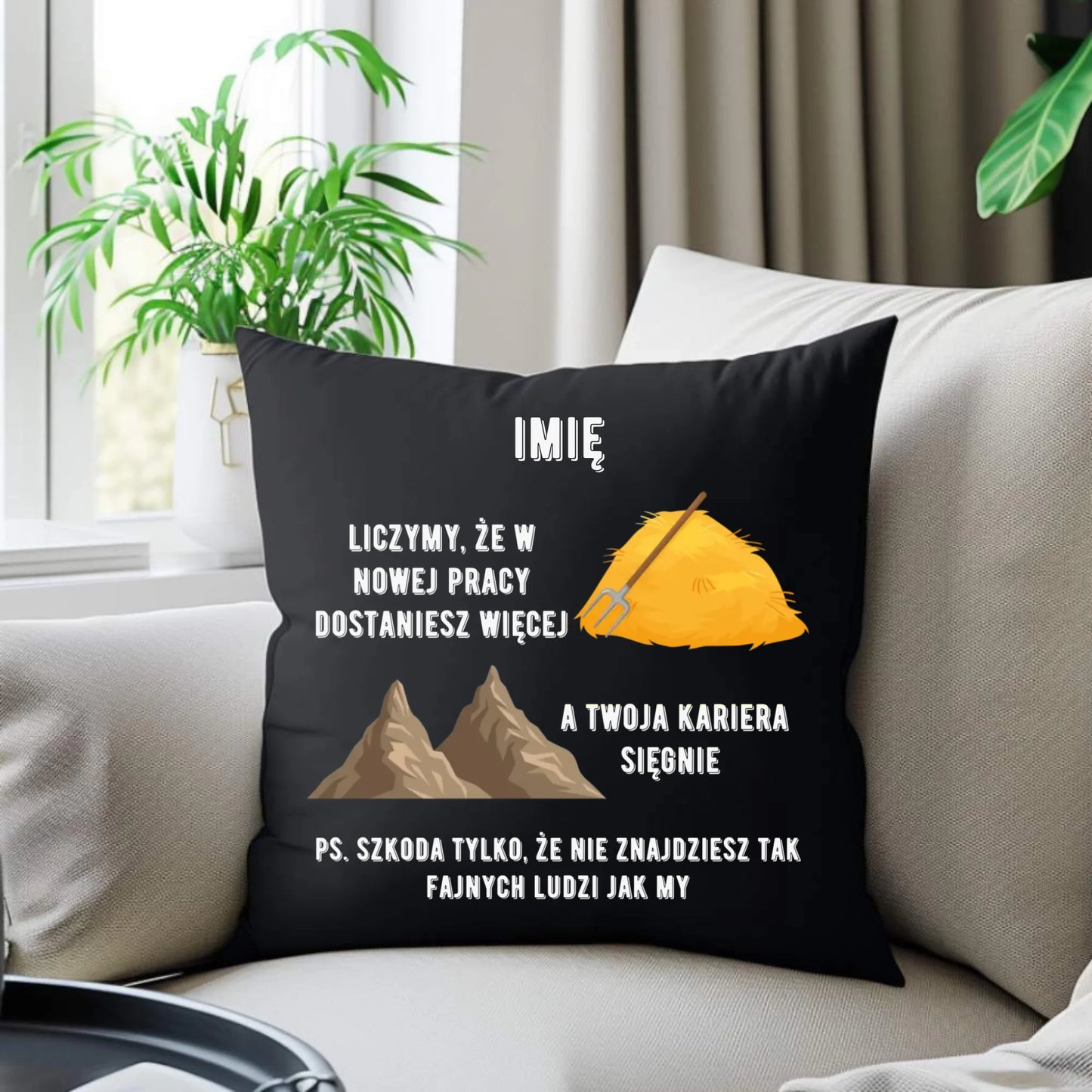 Poduszka dekoracyjna na odejście z pracy - Nie znajdziesz tak fajnych ludzi jak my - personalizowana OP04 - StoryCups.pl