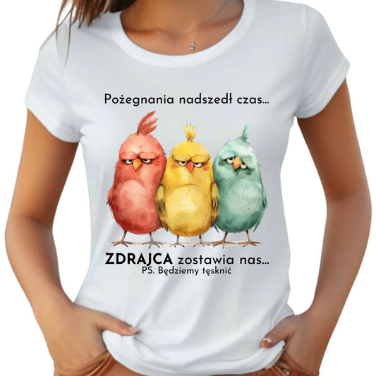 Koszulka damska na odejście z pracy - Pożegnania nadszedł czas OP05 - StoryCups.pl