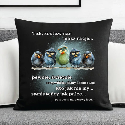 Poduszka dekoracyjna na odejście z pracy - Tak, zostaw nas OP06 - StoryCups.pl