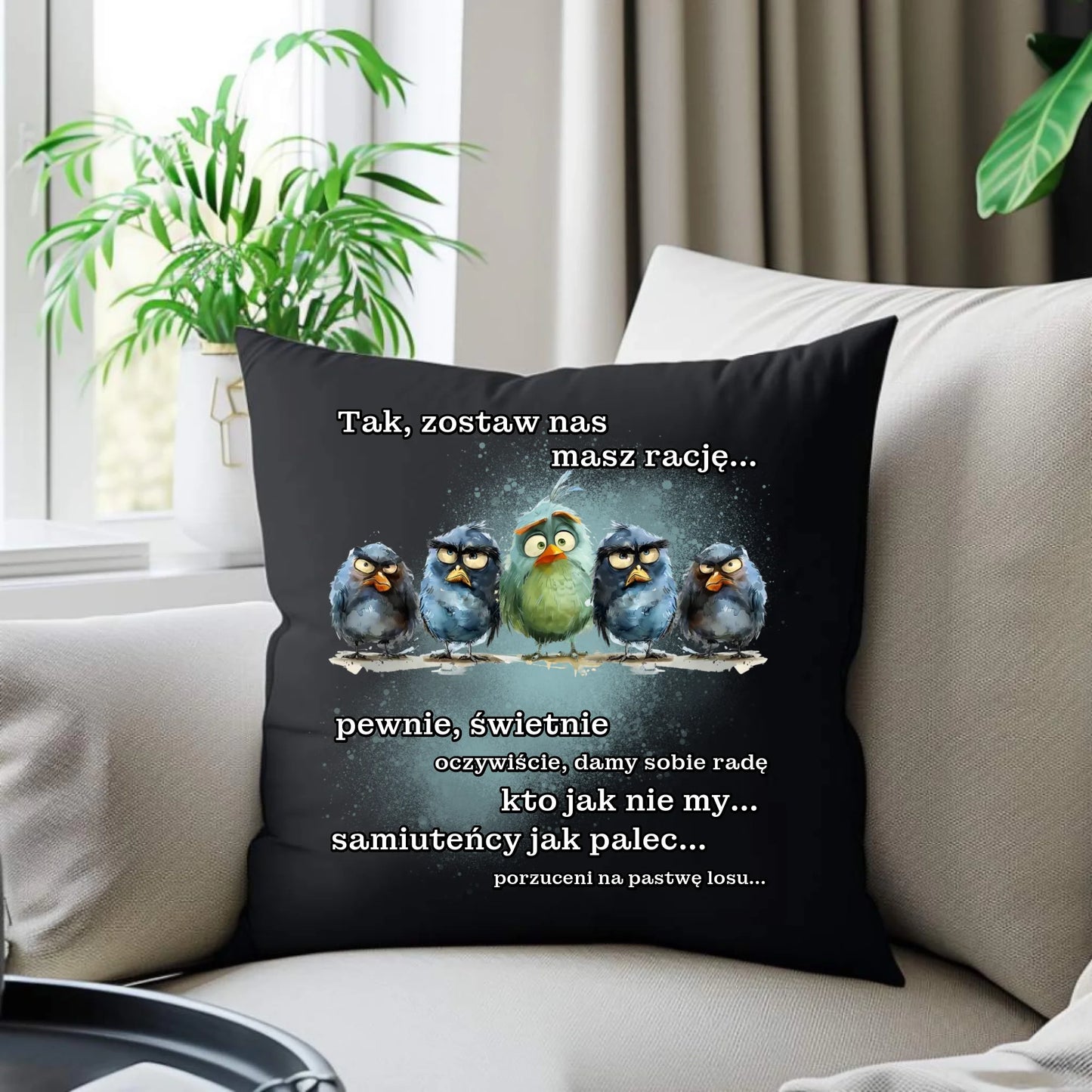 Poduszka dekoracyjna na odejście z pracy - Tak, zostaw nas OP06 - StoryCups.pl