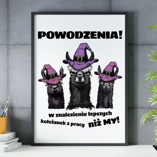 Plakat w ramie na odejście z pracy - Powodzenia w znalezieniu lepszych koleżanek OP07 - StoryCups.pl