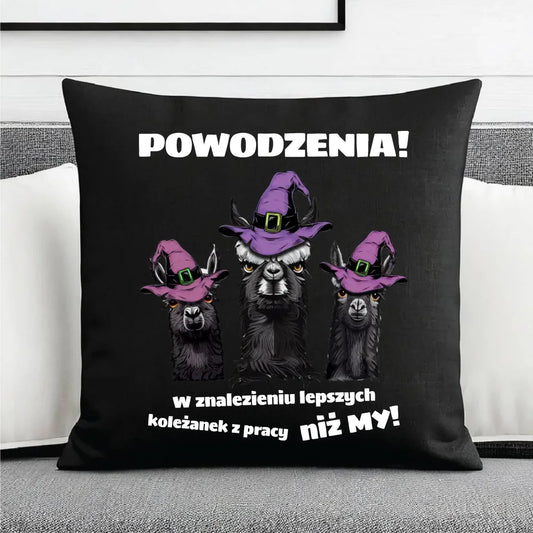 Poduszka dekoracyjna na odejście z pracy - Powodzenia w znalezieniu lepszych koleżanek OP07 - StoryCups.pl