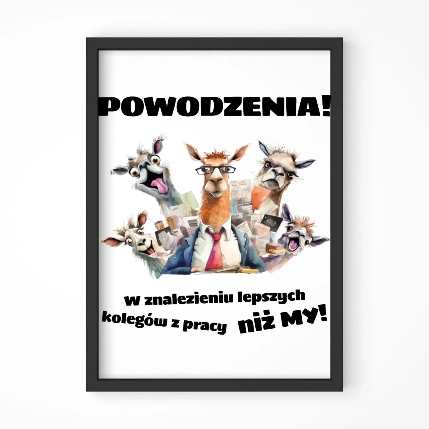 Plakat w ramie na odejście z pracy - Powodzenia w znalezieniu lepszych kolegów OP08 - StoryCups.pl