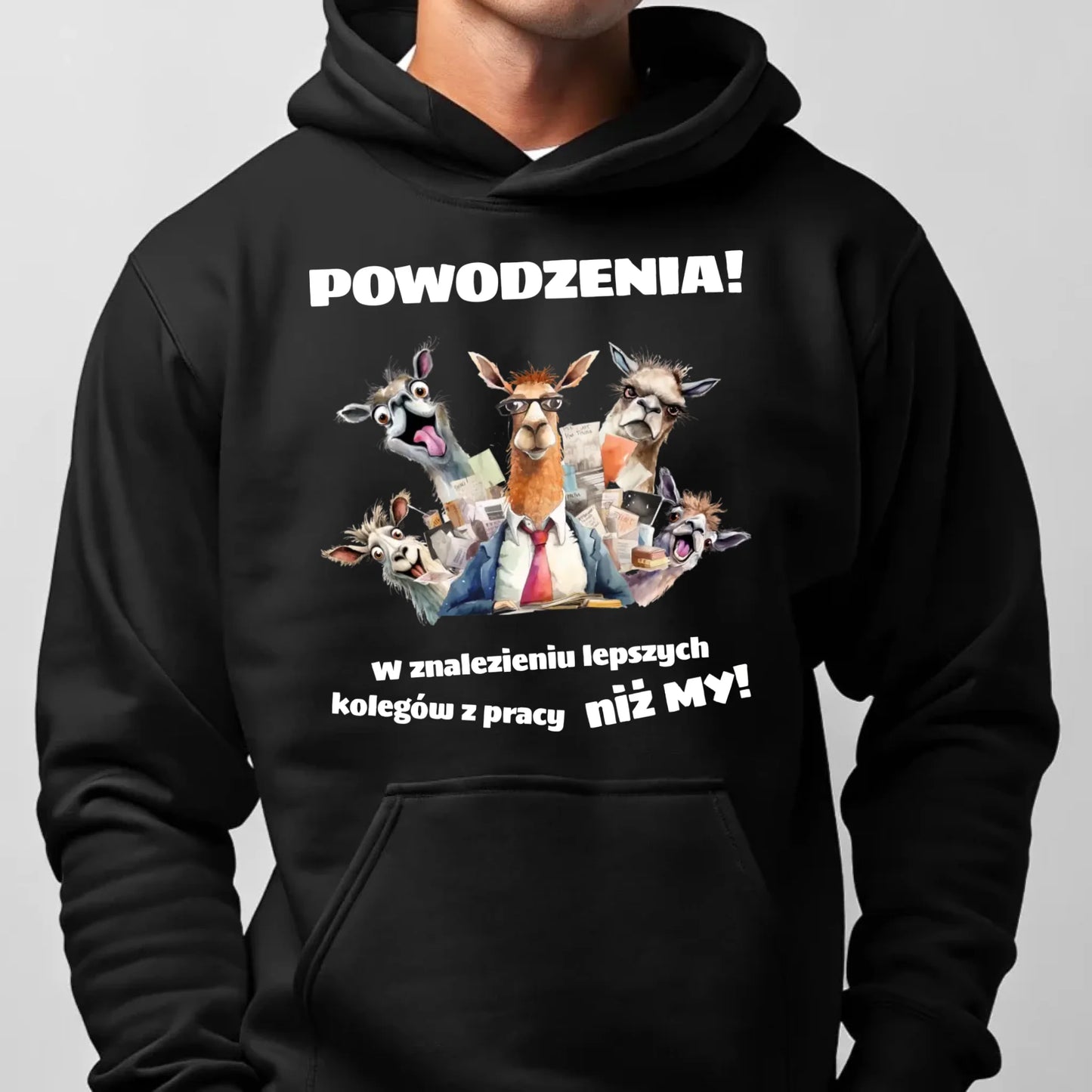 Bluza męska z kapturem na odejście z pracy - Powodzenia w znalezieniu lepszych kolegów OP08 - StoryCups.pl