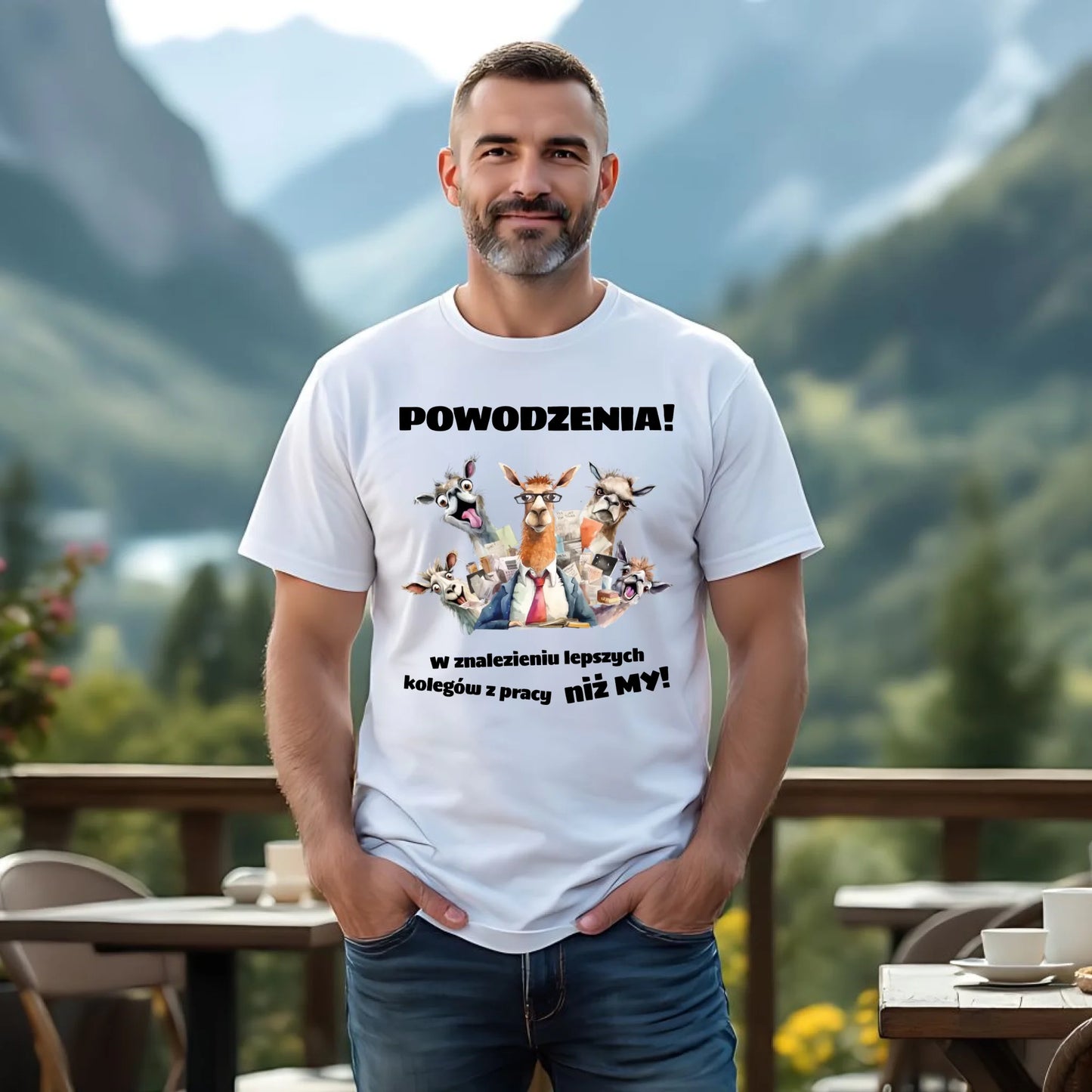 Koszulka męska na odejście z pracy - Powodzenia w znalezieniu lepszych kolegów OP08 - StoryCups.pl