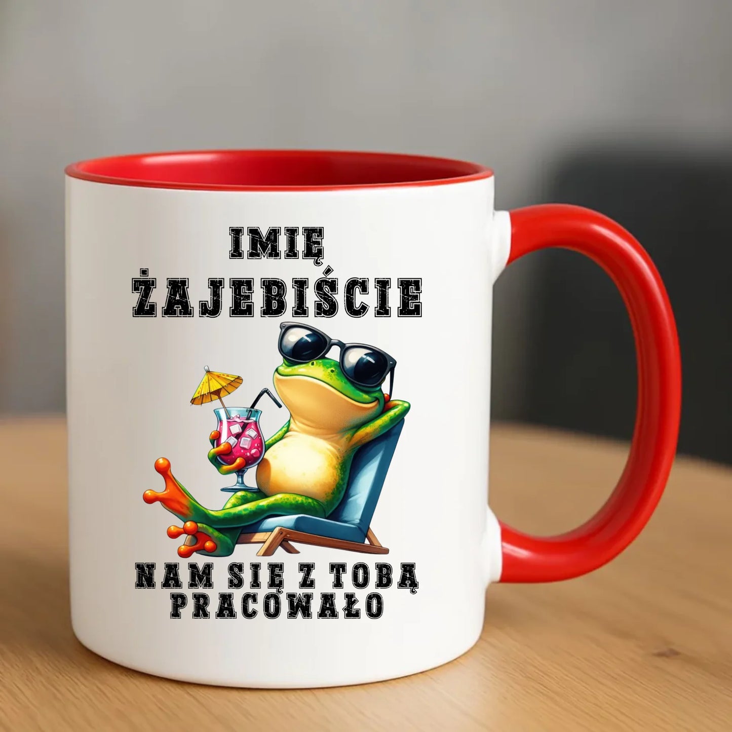 Kubek na odejście z pracy - Żajebiście nam się z Tobą pracowało - personalizowany OP09 - StoryCups.pl