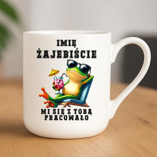 Kubek elegant na odejście z pracy - Żajebiście mi się z Tobą pracowało - personalizowany OP09 - StoryCups.pl