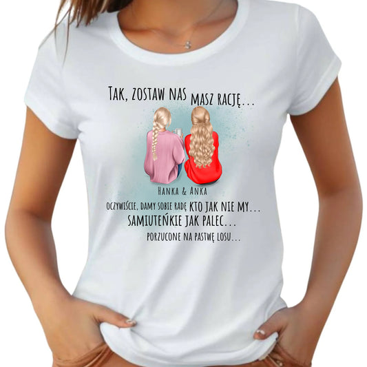 Koszulka damska na odejście z pracy - prezent od koleżanek - 2-5 osób personalizowana OP16 - StoryCups.pl