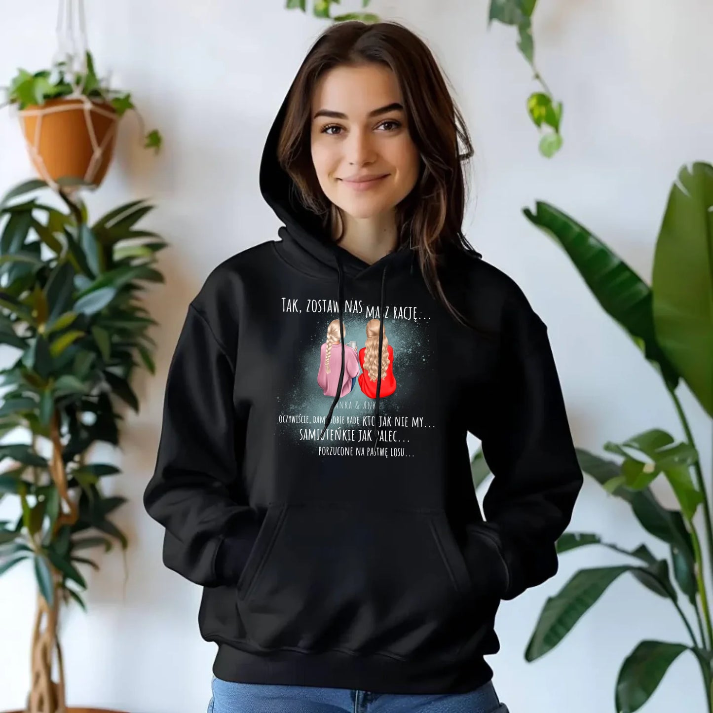 Bluza damska z kapturem na odejście z pracy - prezent do koleżanek - 2-5 osób personalizowana OP16 - StoryCups.pl