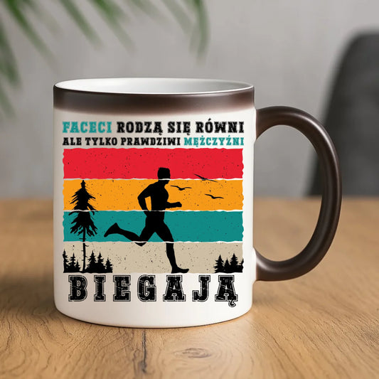 Kubek magiczny dla biegacza - Prawdziwi mężczyźni biegają HB02 - StoryCups.pl