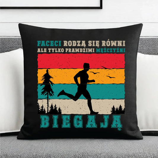 Poduszka dekoracyjna dla biegacza - Prawdziwi mężczyźni biegają HB02 - StoryCups.pl