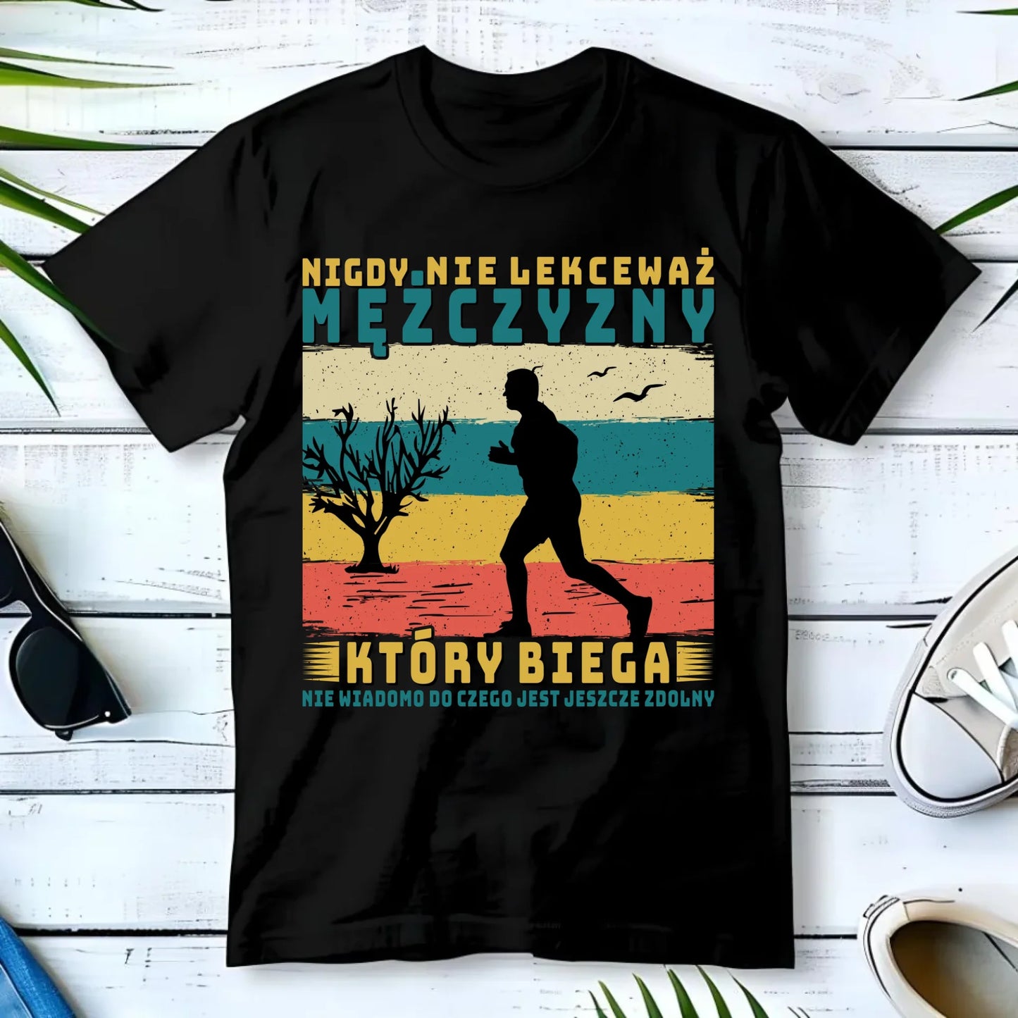 Koszulka męska dla biegacza - Nigdy nie lekceważ HB03