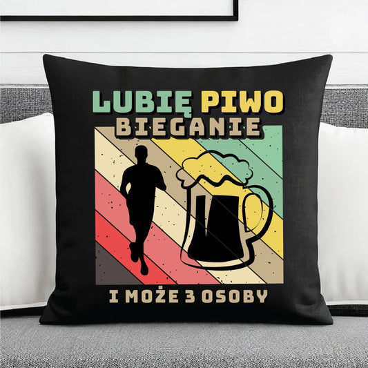 Poduszka dekoracyjna dla biegacza - Lubię piwo bieganie HB01 - StoryCups.pl