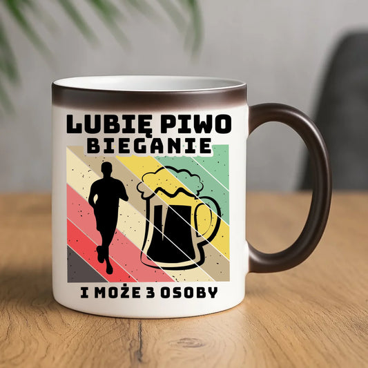 Kubek magiczny dla biegacza - Lubię piwo bieganie HB01 - StoryCups.pl