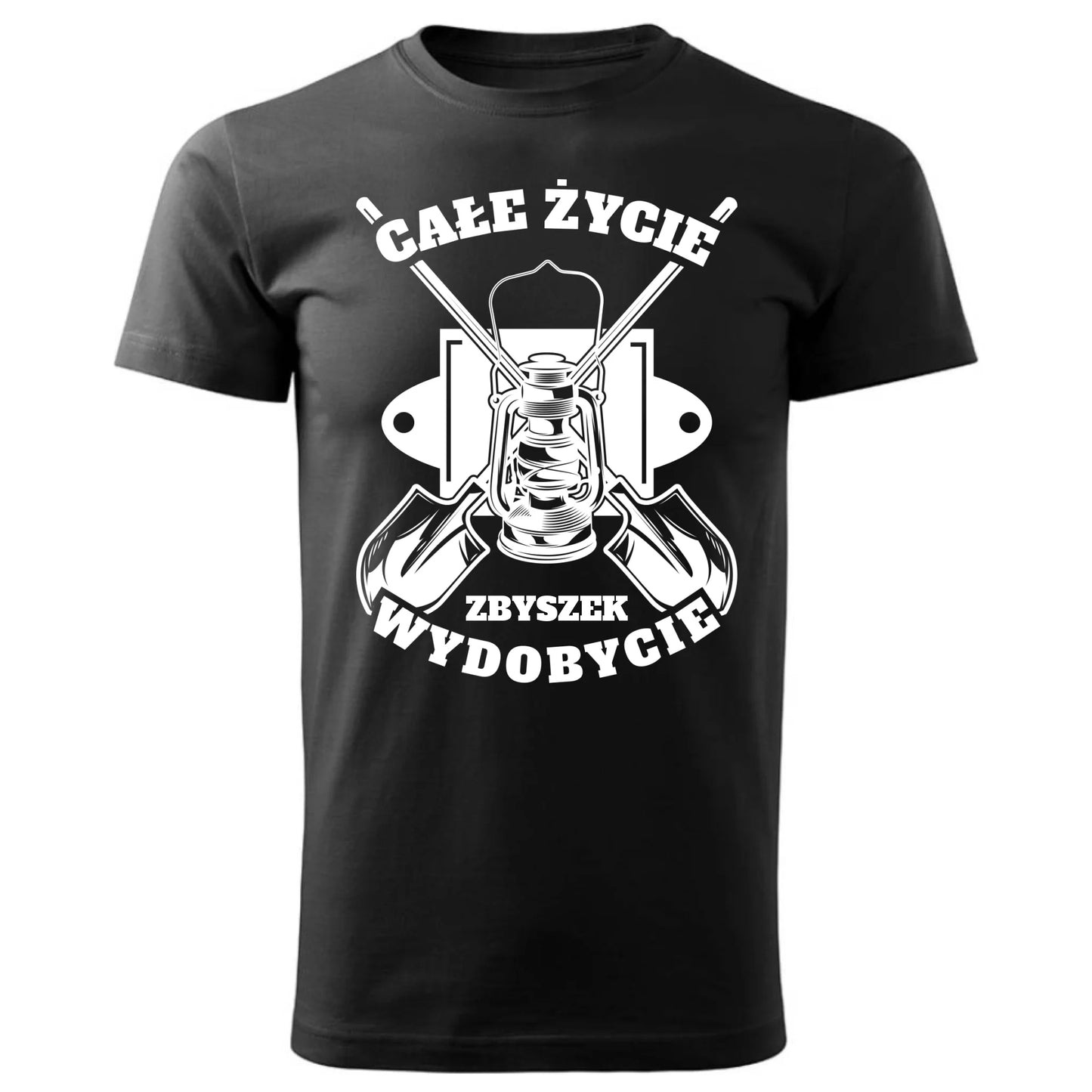 Koszulka męska - prezent dla górnika - Całe życie wydobycie - personalizowana G01 - StoryCups.pl