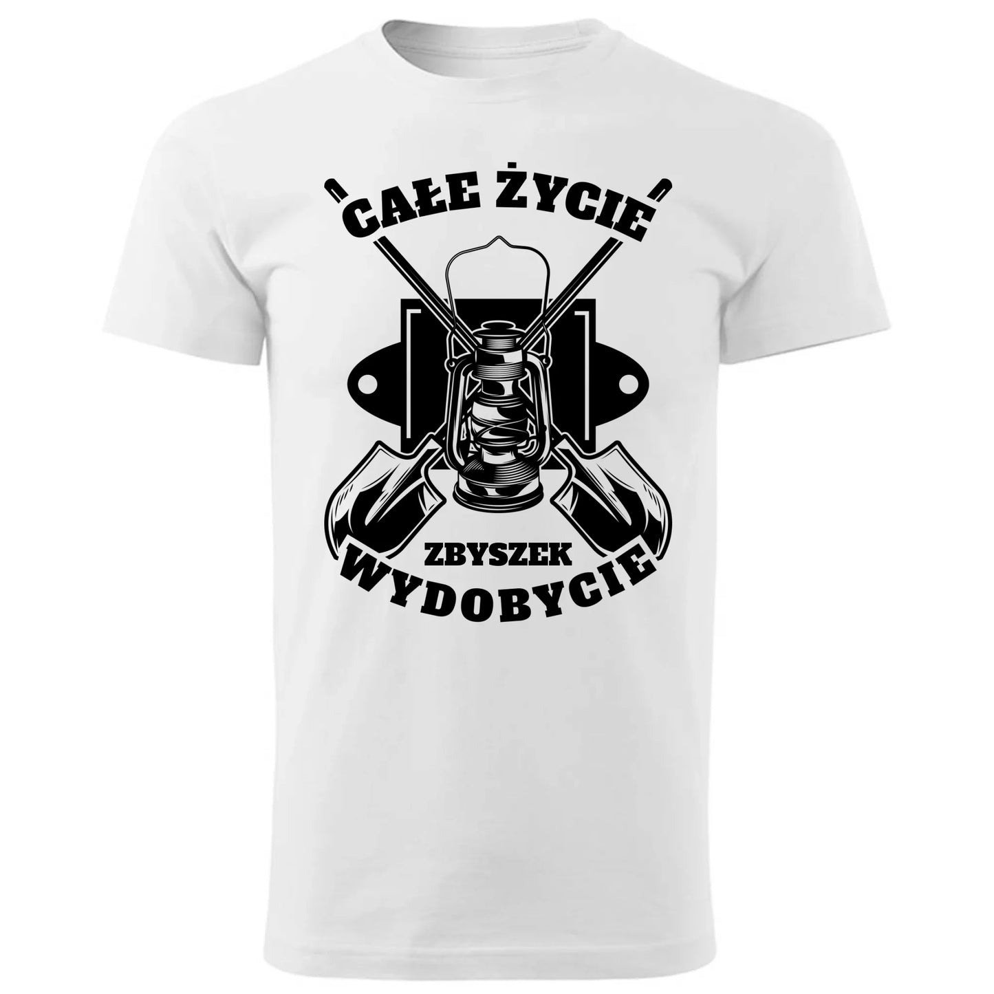 Koszulka męska - prezent dla górnika - Całe życie wydobycie - personalizowana G01 - StoryCups.pl