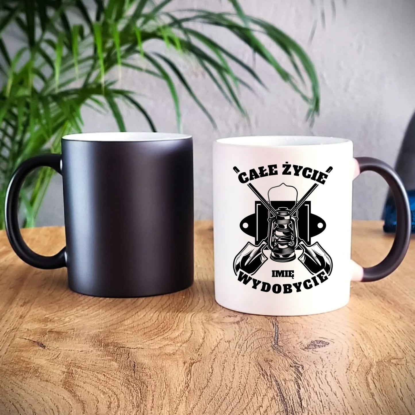 Kubek magiczny - prezent dla górnika - Całe życie wydobycie - personalizowany G01 - StoryCups.pl
