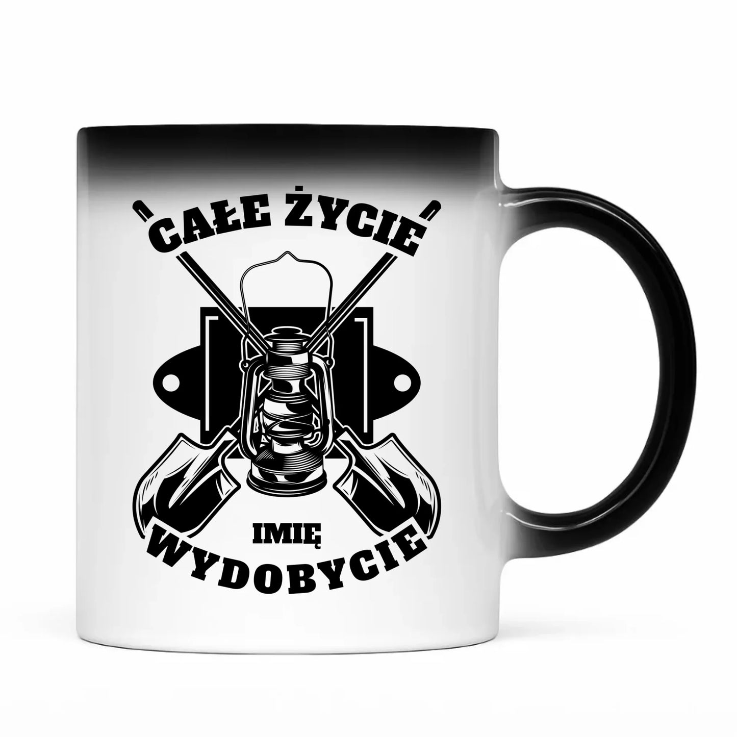 Kubek magiczny - prezent dla górnika - Całe życie wydobycie - personalizowany G01 - StoryCups.pl