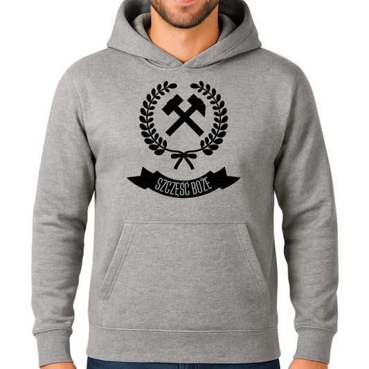 Bluza męska z kapturem - prezent dla górnika - Szczęść Boże G02 - StoryCups.pl