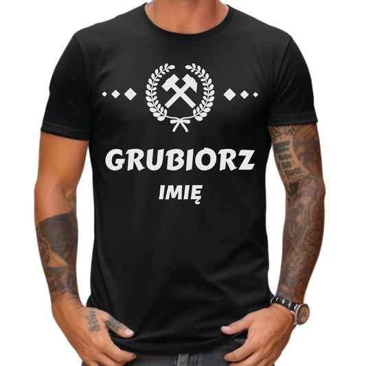 Koszulka męska - prezent dla górnika - Grubiorz - personalizowana G03 - StoryCups.pl