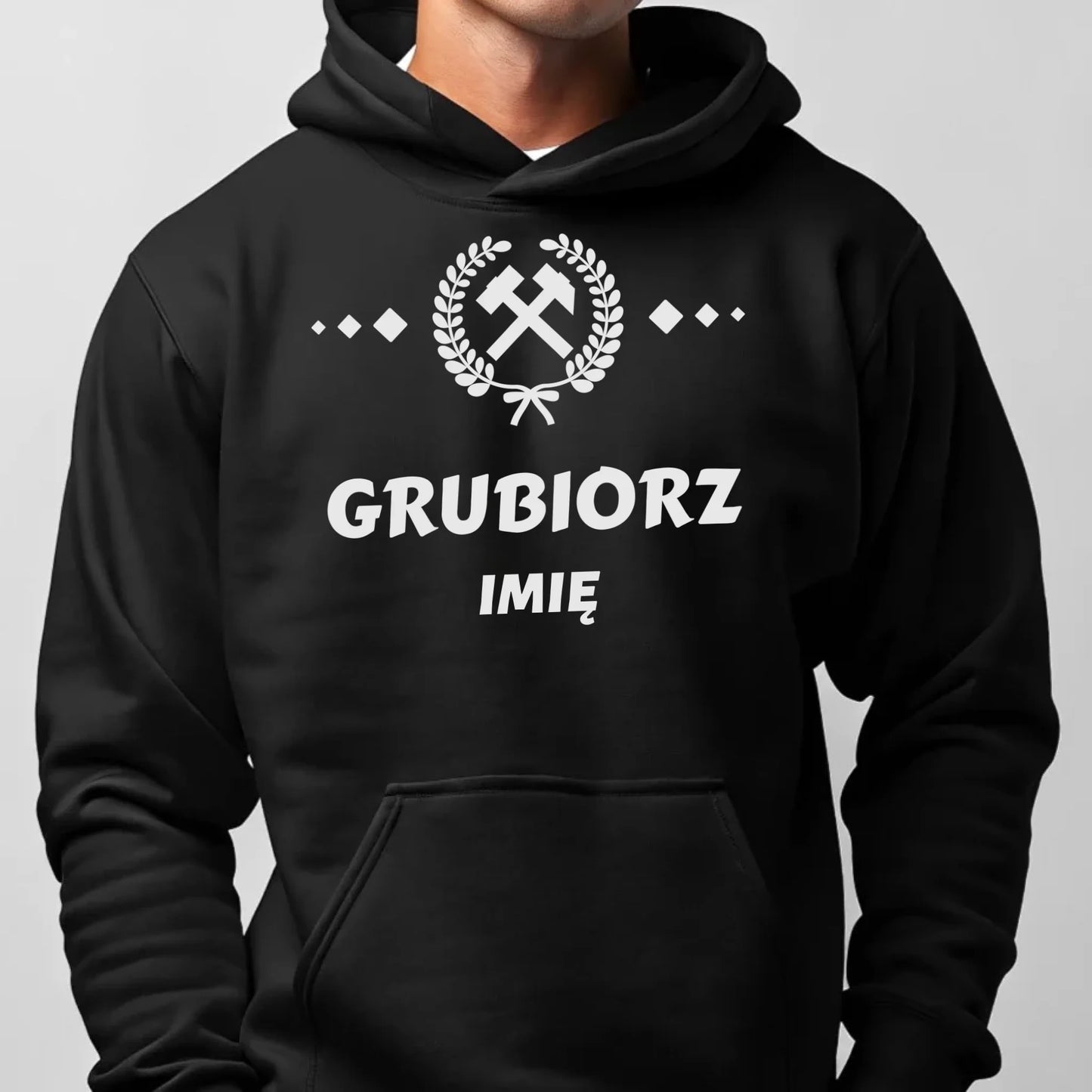 Bluza męska z kapturem - prezent dla górnika - Grubiorz - personalizowana G03 - StoryCups.pl