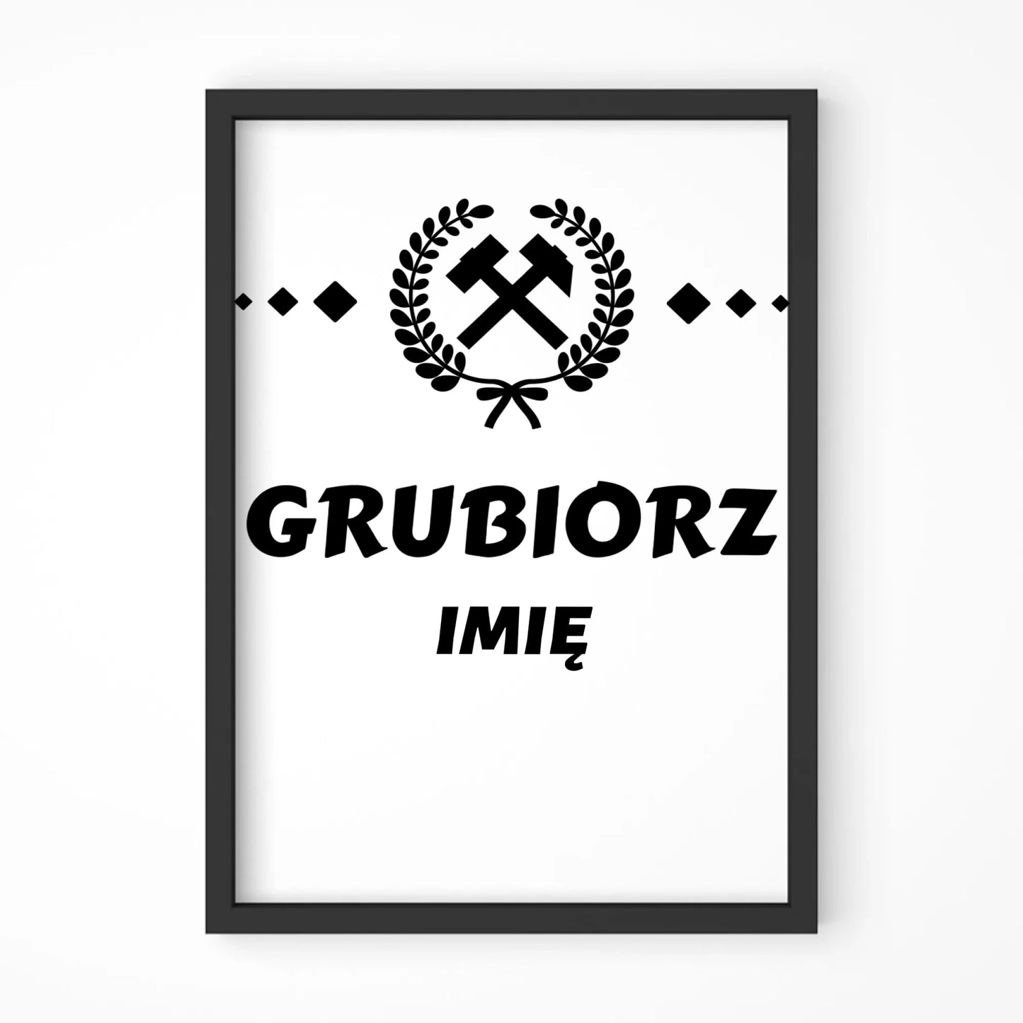 Plakat w ramie - prezent dla górnika - Grubiorz - personalizowany G03 - StoryCups.pl